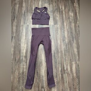 Gymshark Seamless Energy Purple Top & Legging Set